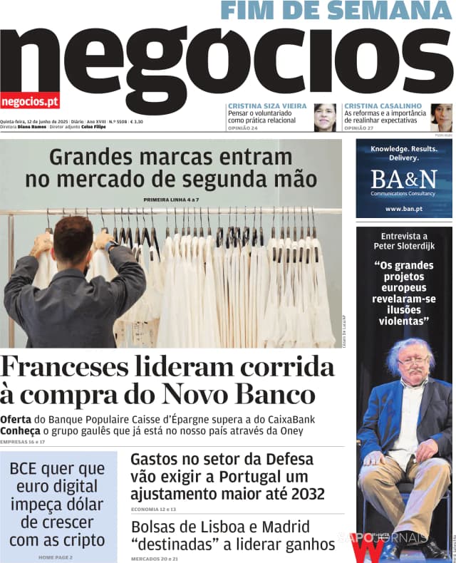 Capa jornal Jornal de Negócios 2025-06-12