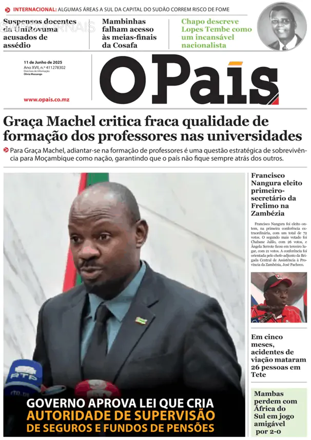 Capa jornal O País 2025-06-11