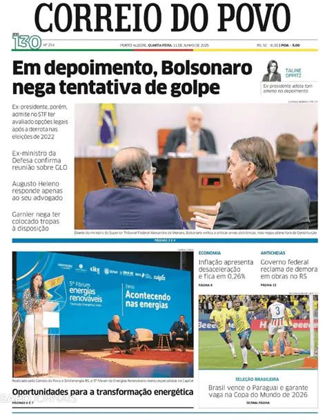 Capa jornal Correio do Povo 2025-06-11