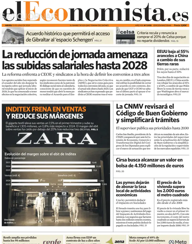 Capa jornal El Economista 2025-06-12