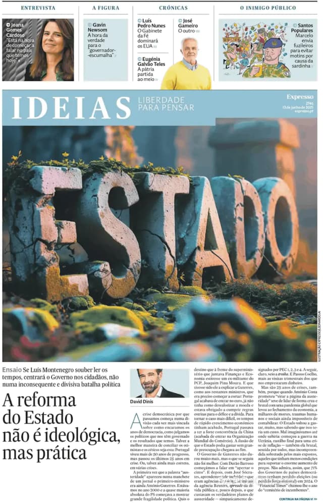 Capa jornal Ideias/ Expresso 2025-06-13