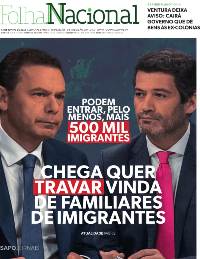 Capa jornal Folha Nacional 2025-06-13