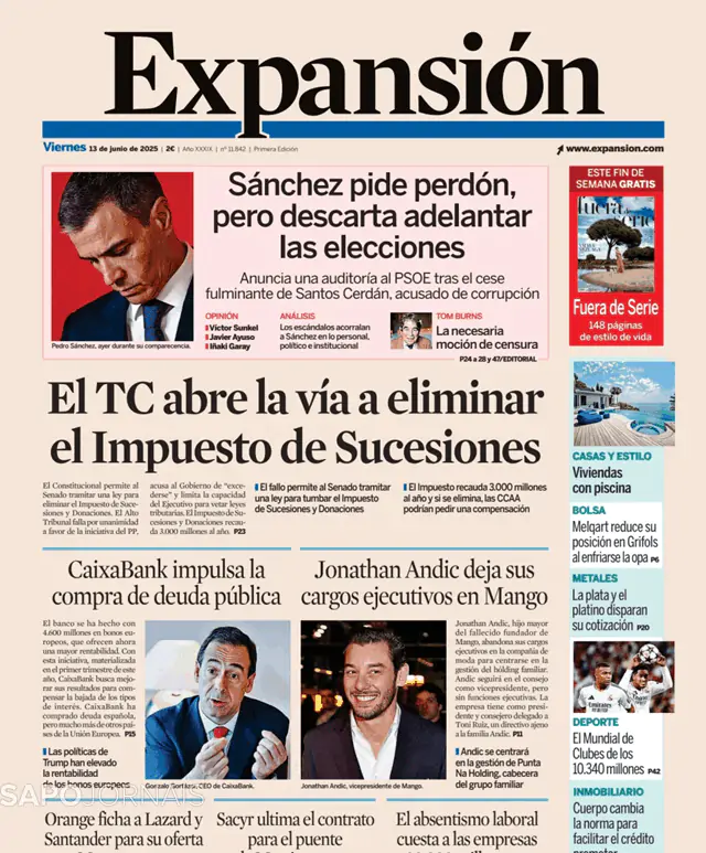 Capa jornal Expansión 2025-06-13