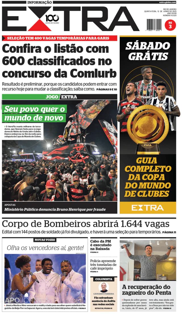 Capa jornal Extra 2025-06-12