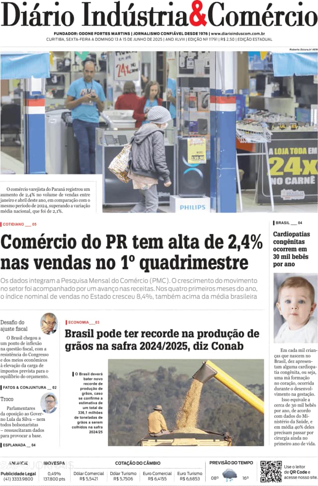 Capa jornal Diário Indústria & Comércio 2025-06-13