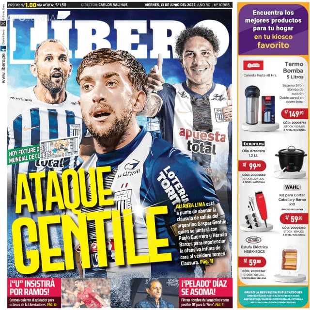 Capa jornal Líbero 2025-06-13