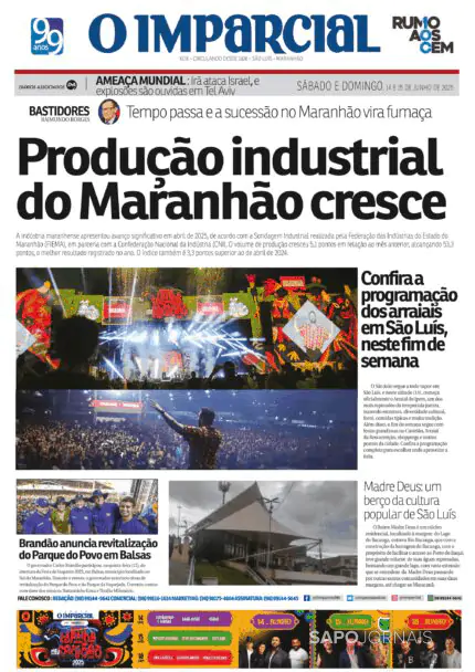 Capa jornal O Imparcial 2025-06-14