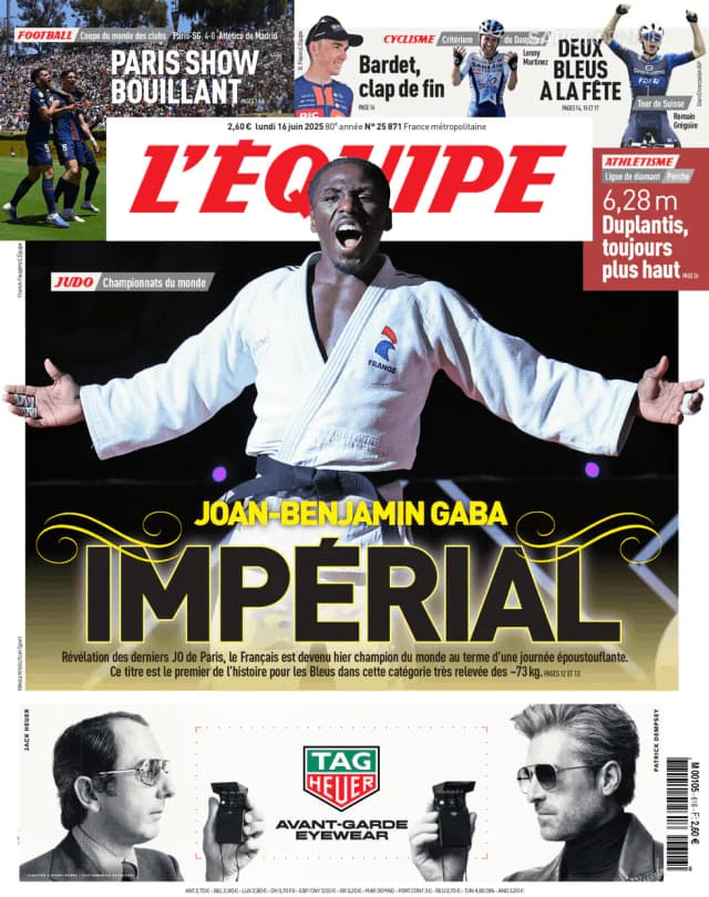 Capa jornal L'Équipe 2025-06-16