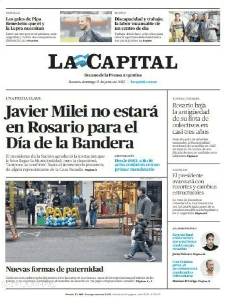 Capa jornal La Capital 2025-06-15