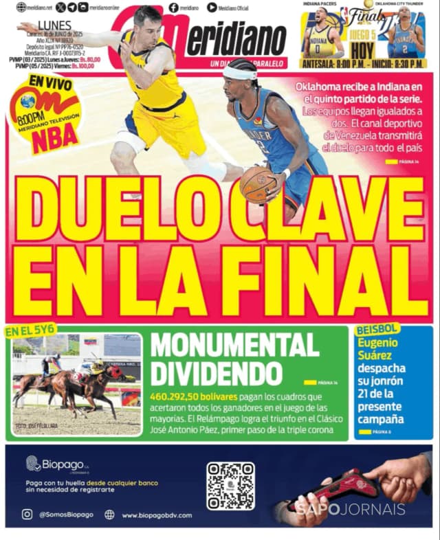 Capa jornal Meridiano 2025-06-16