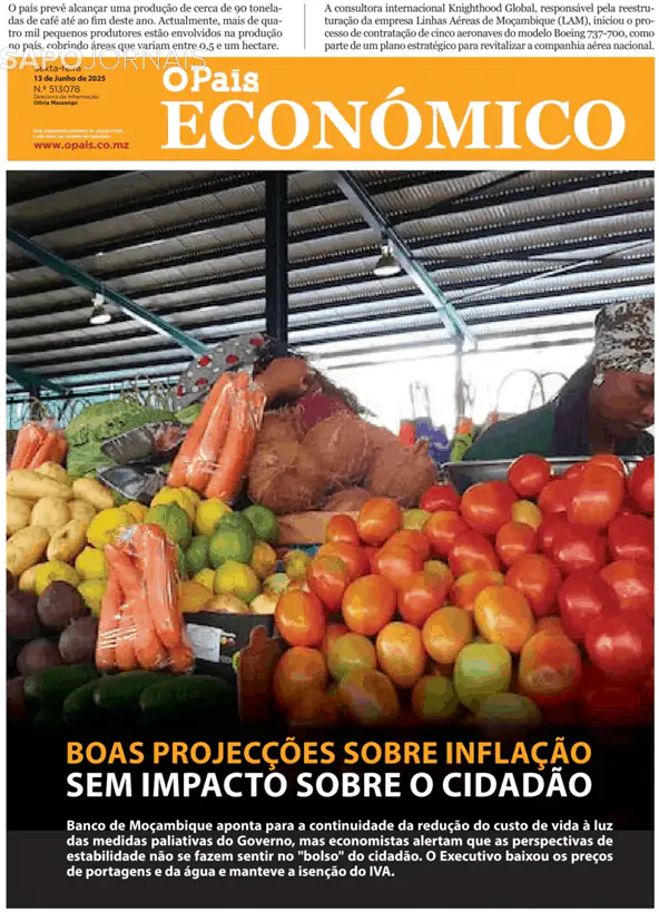 Capa jornal O País - Económico 2025-06-13