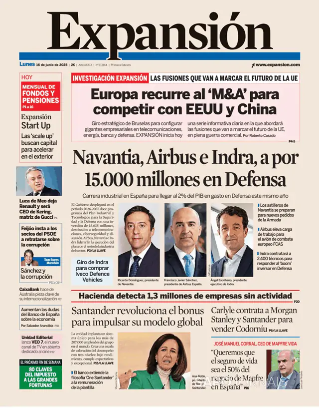Capa jornal Expansión 2025-06-16
