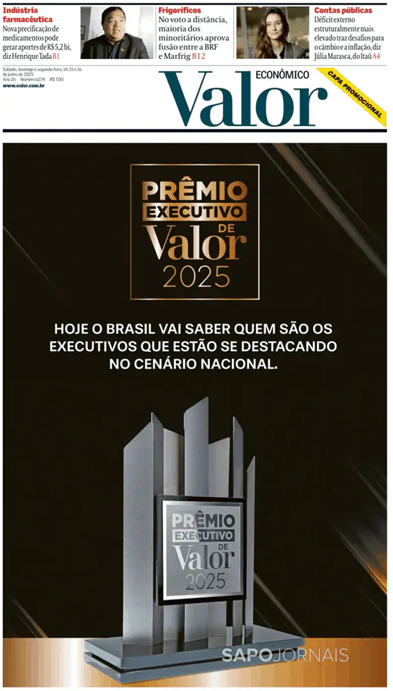 Capa jornal Valor Econômico 2025-06-16