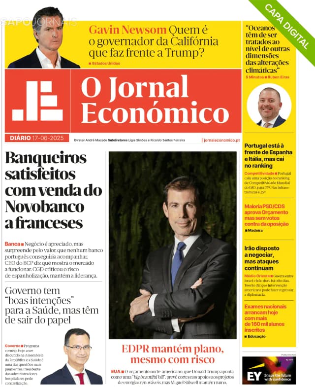 Capa jornal O Jornal Económico 2025-06-17