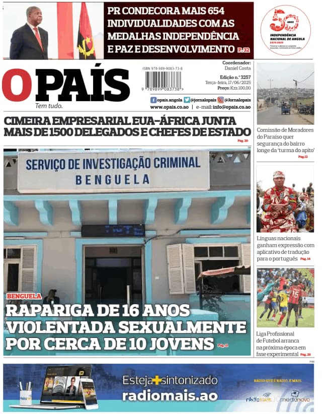 Capa jornal O País 2025-06-17