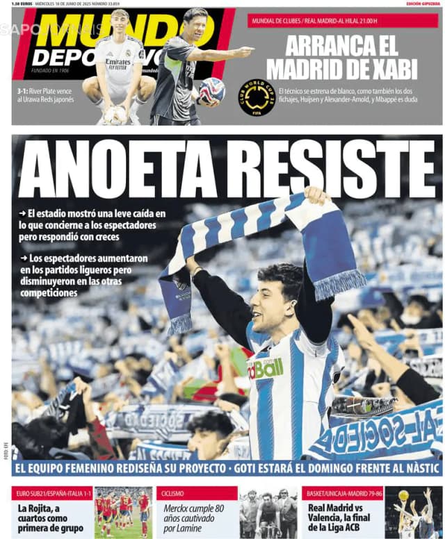 Capa jornal Mundo Deportivo (Gipuzkoa) 2025-06-18