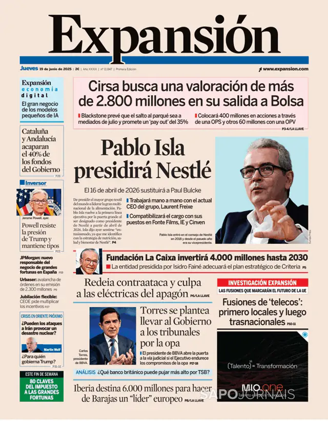 Capa jornal Expansión 2025-06-19