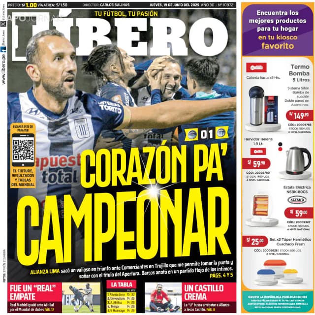 Capa jornal Líbero 2025-06-19