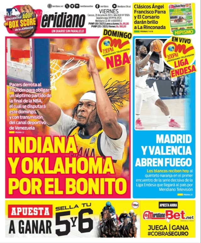 Capa jornal Meridiano 2025-06-20