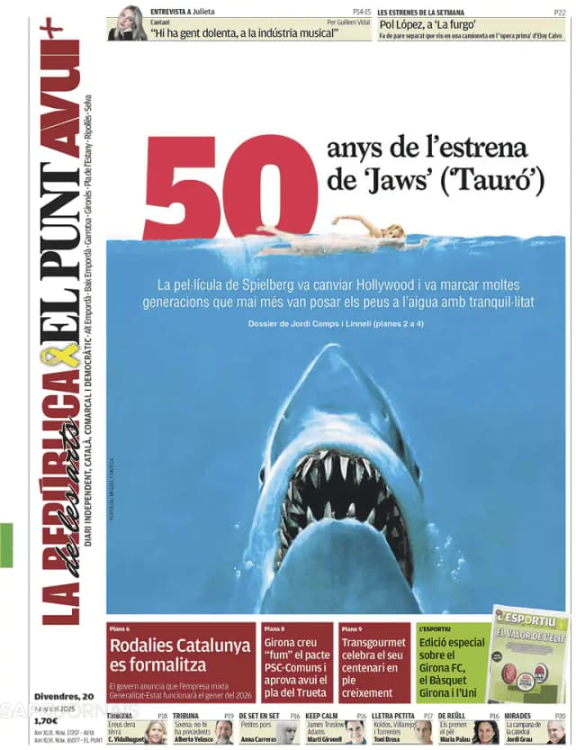 Capa jornal El Punt Avui | Edició Girona 2025-06-20