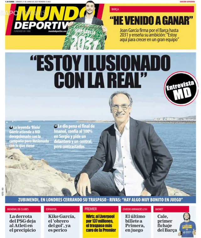 Capa jornal Mundo Deportivo (Gipuzkoa) 2025-06-21