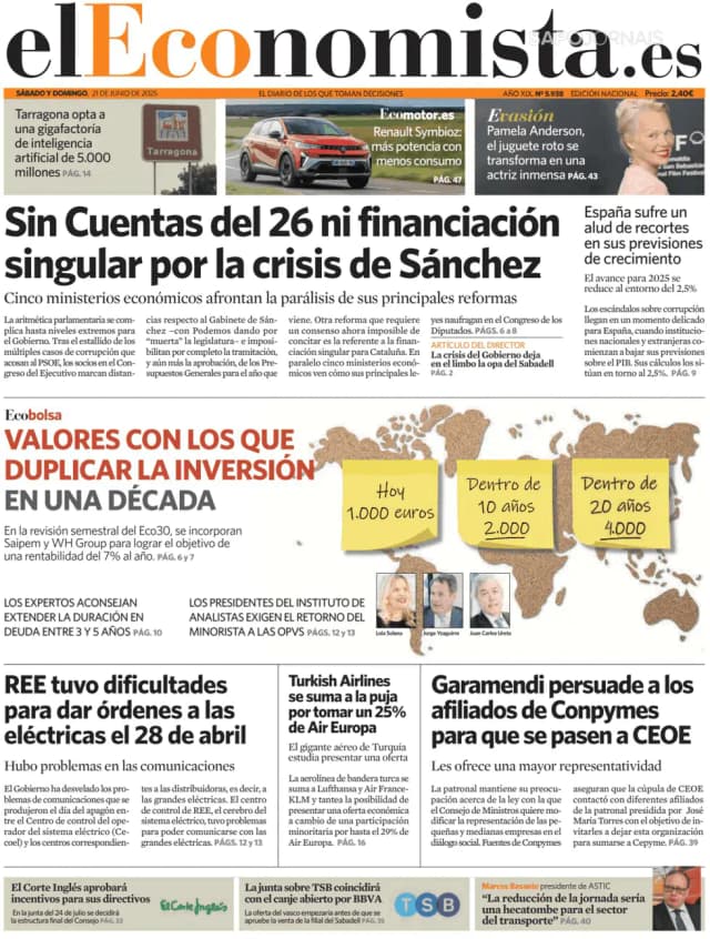 Capa jornal El Economista 2025-06-21