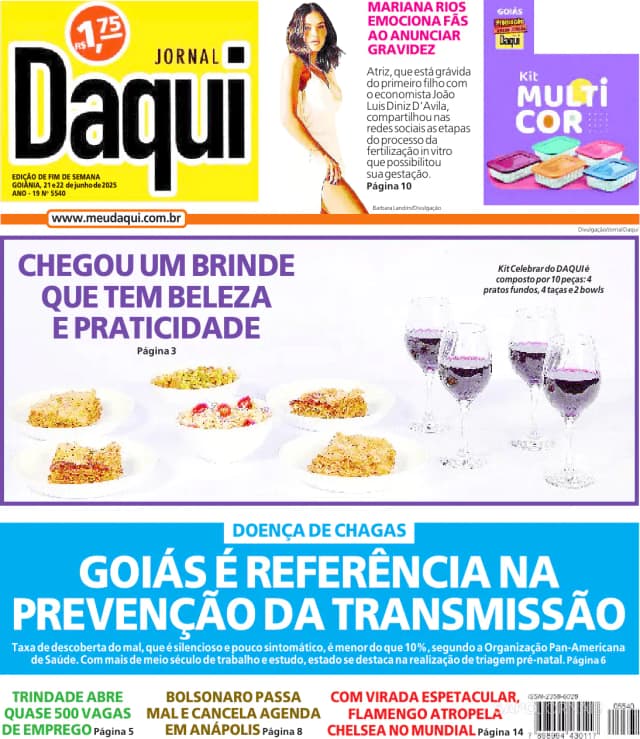 Capa jornal Daqui - O Popular 2025-06-21