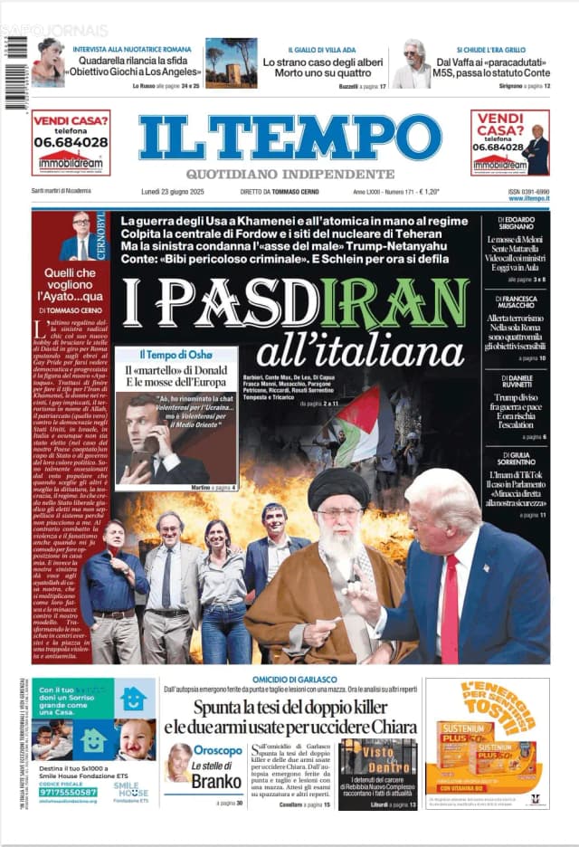 Capa jornal Il Tempo 2025-06-23