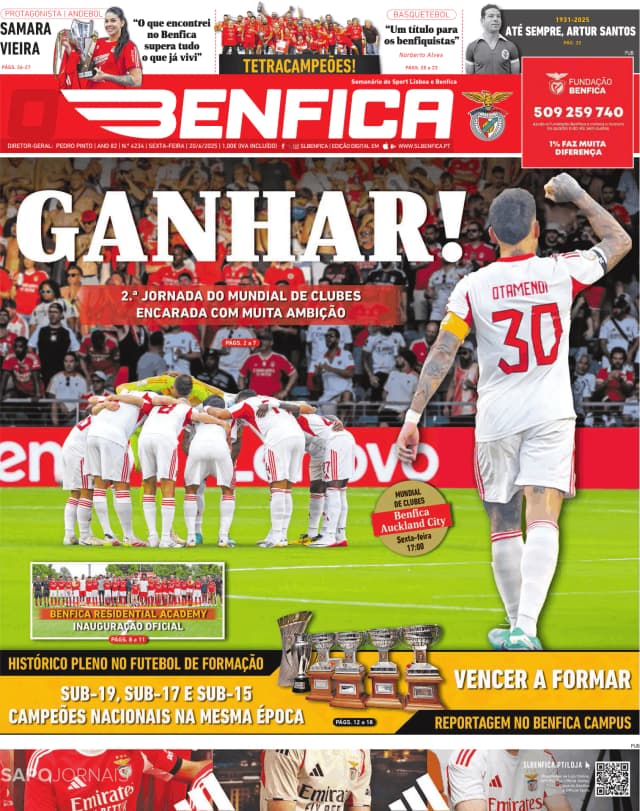 Capa jornal O Benfica 2025-06-20