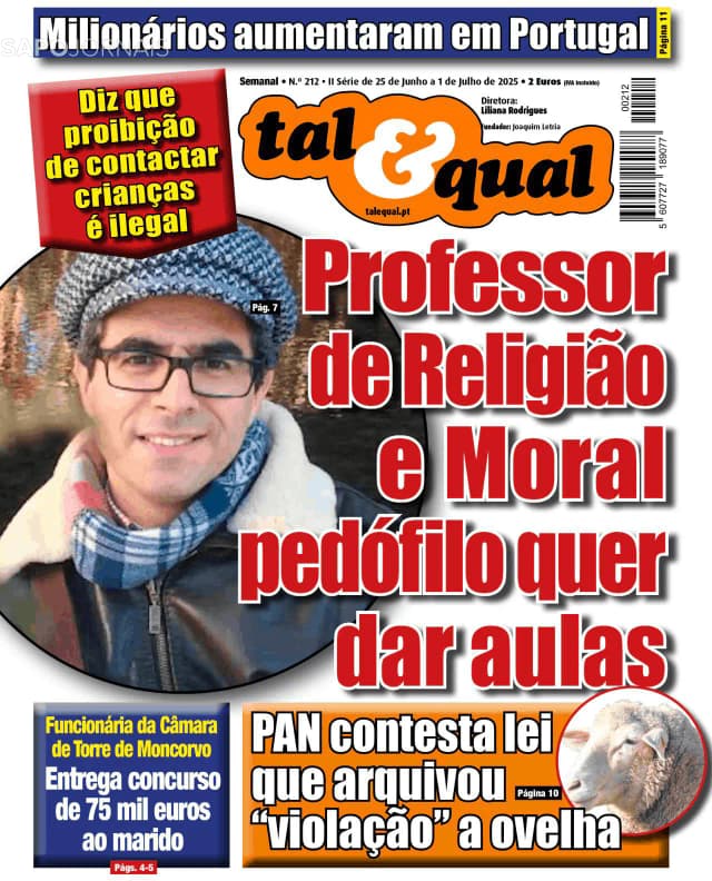 Capa jornal Tal & Qual 2025-06-25