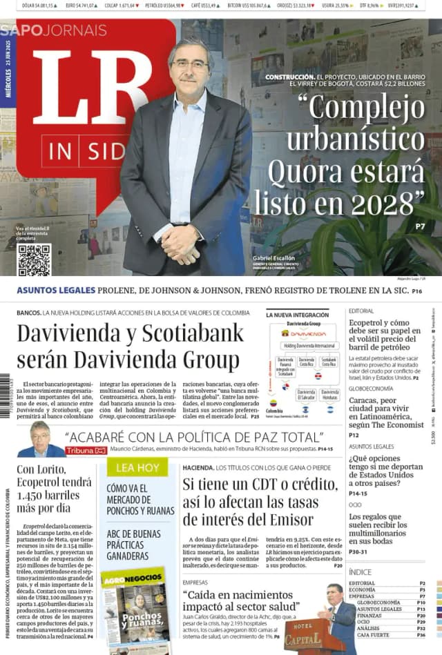 Capa jornal La Republica 2025-06-25