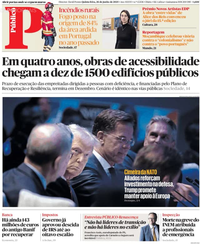 Capa jornal Público 2025-06-26