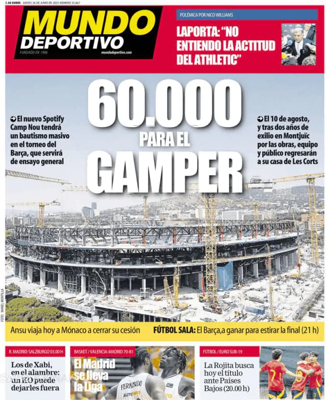 Capa jornal Mundo Deportivo 2025-06-26