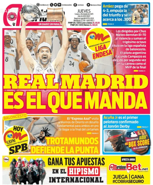 Capa jornal Meridiano 2025-06-26