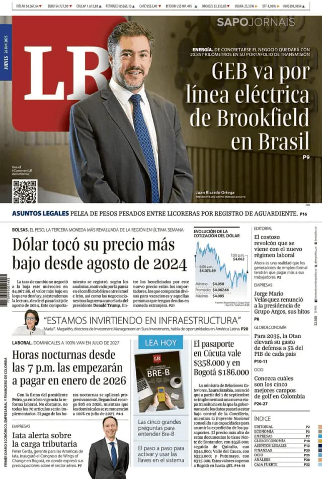 Capa jornal La Republica 2025-06-26
