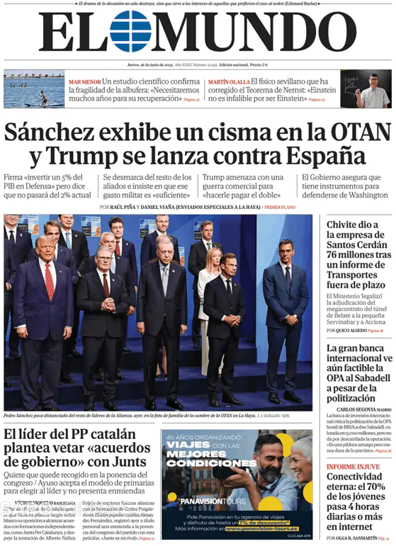 Capa jornal El Mundo 2025-06-26