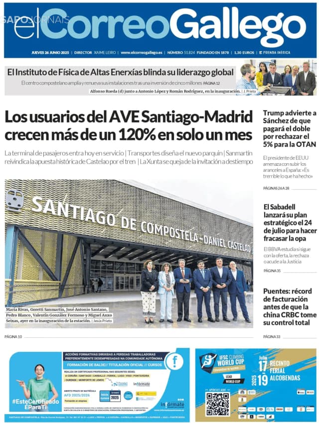 Capa jornal El Correo de Gallego 2025-06-26