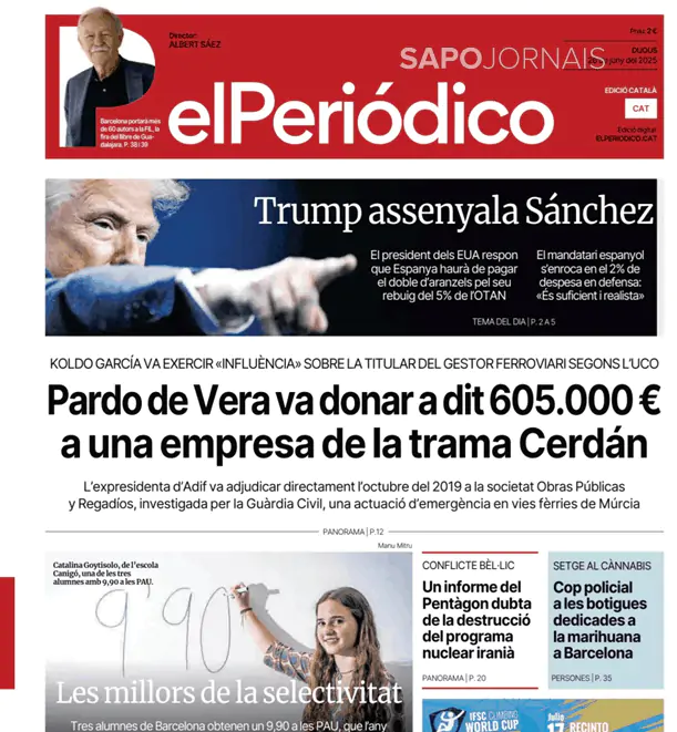Capa jornal El Periódico de Catalá 2025-06-26