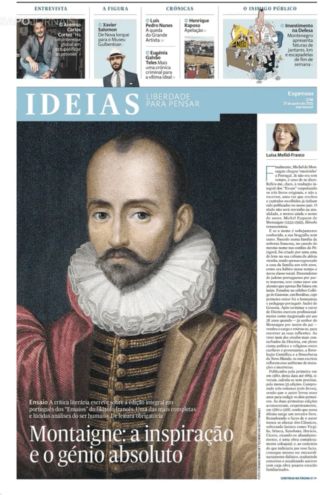 Capa jornal Ideias/ Expresso 2025-06-27