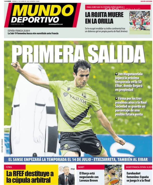 Capa jornal Mundo Deportivo (Gipuzkoa) 2025-06-27