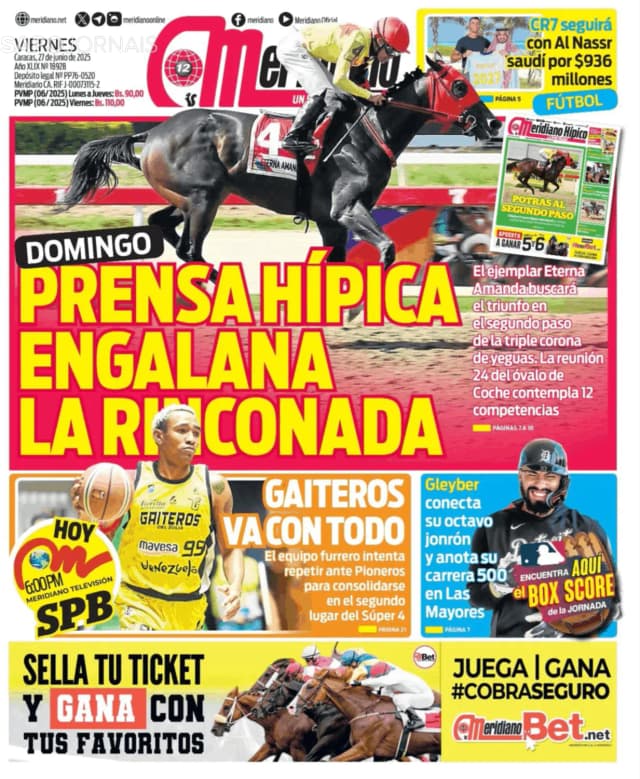 Capa jornal Meridiano 2025-06-27