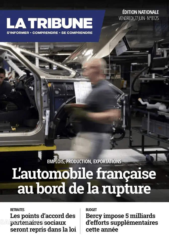 Capa jornal La Tribune 2025-06-27