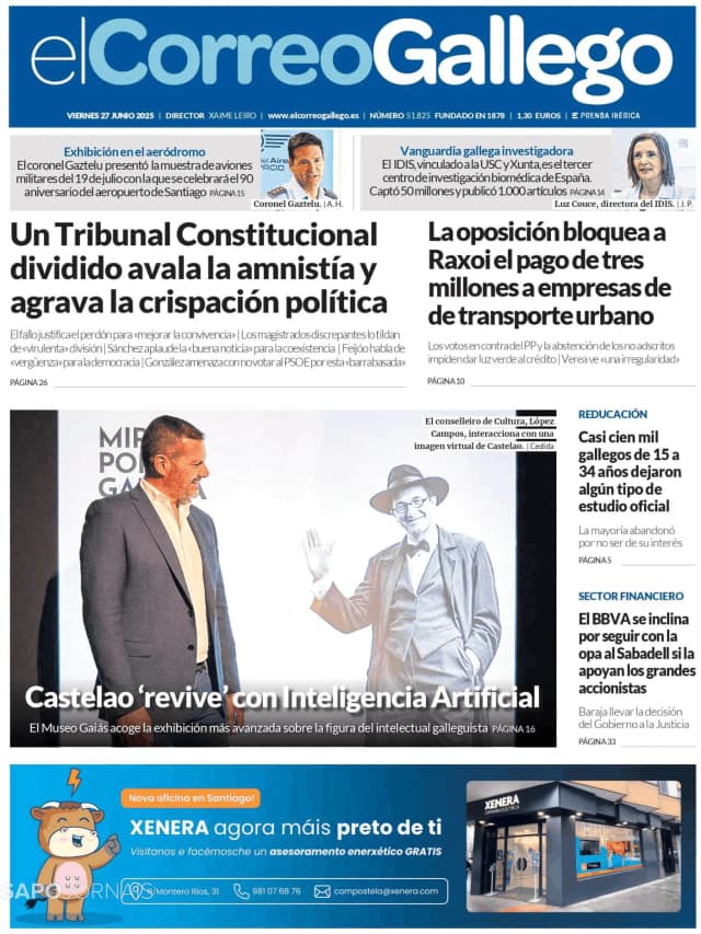 Capa jornal El Correo de Gallego 2025-06-27