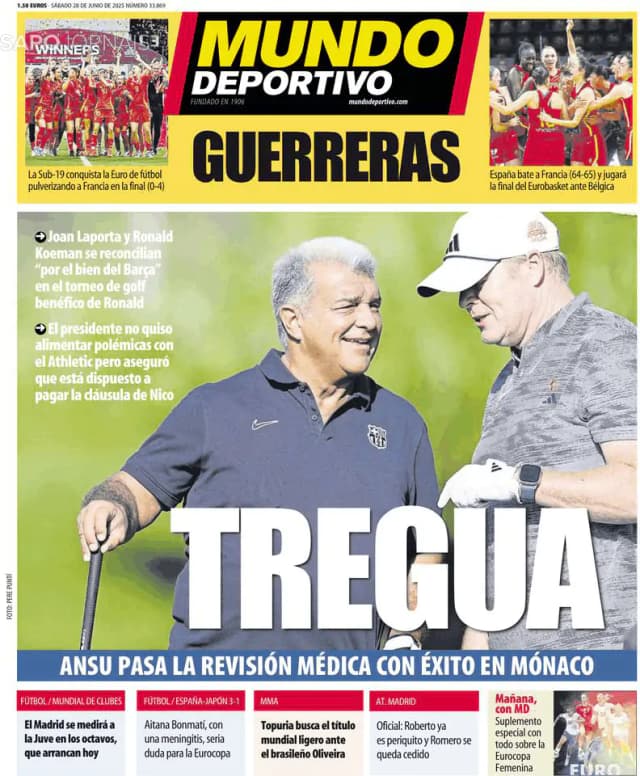 Capa jornal Mundo Deportivo 2025-06-28