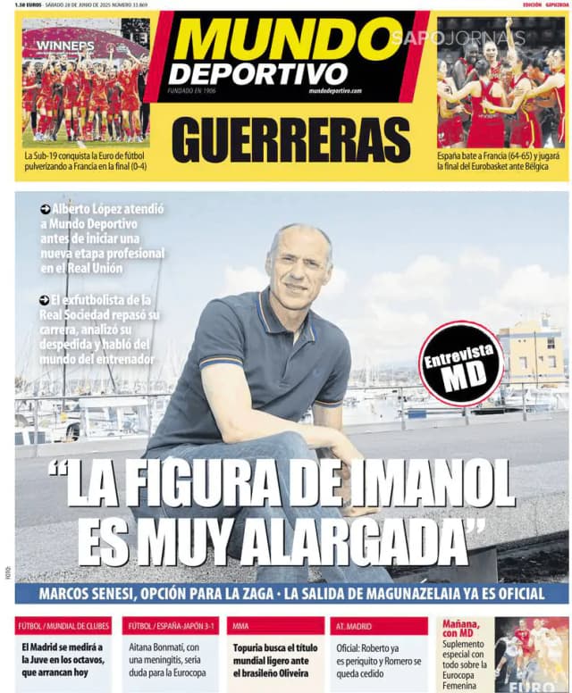 Capa jornal Mundo Deportivo (Gipuzkoa) 2025-06-28