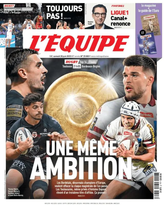Capa jornal L'Équipe 2025-06-28