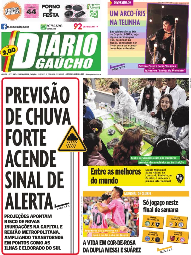 Capa jornal Diário Gaúcho 2025-06-28