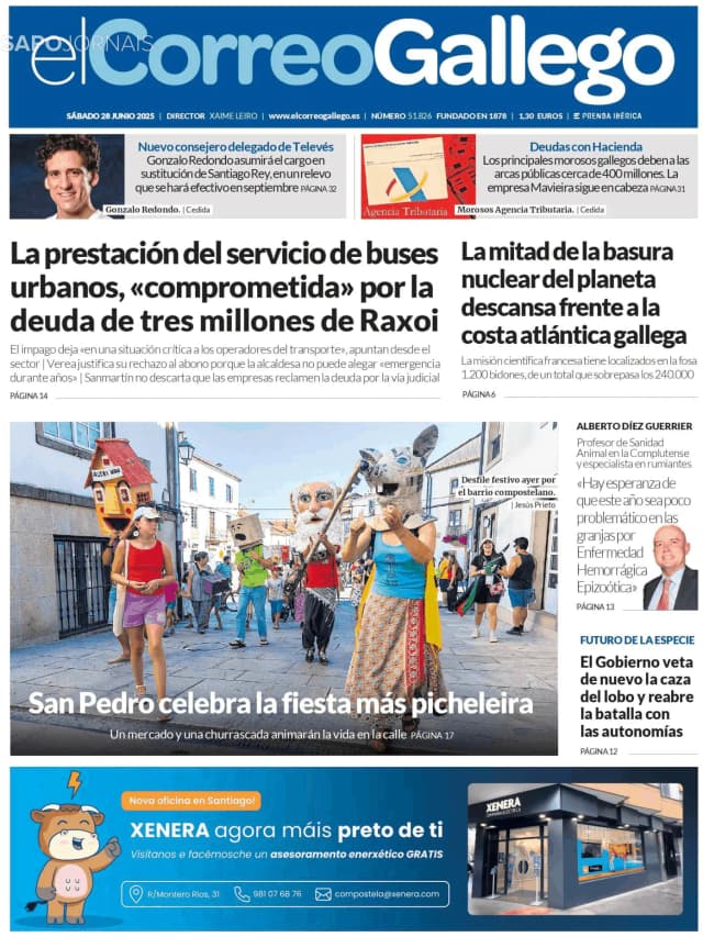 Capa jornal El Correo de Gallego 2025-06-28