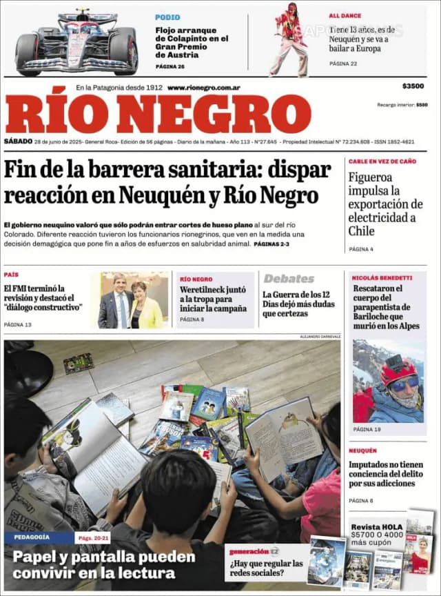 Capa jornal Rio Negro 2025-06-28