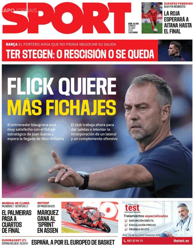 Capa jornal Sport 2025-06-29